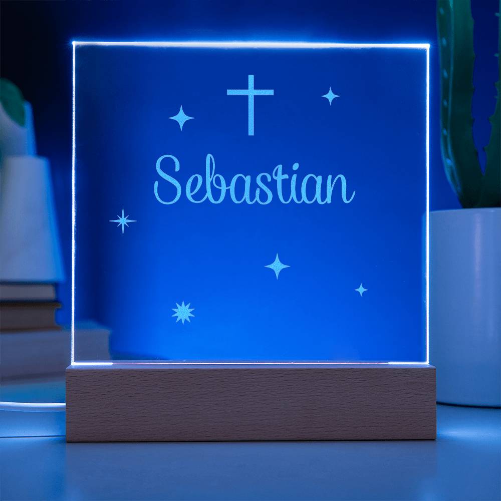 Engraved Christian baby acrylic plaque — baptism gift | The Faith World