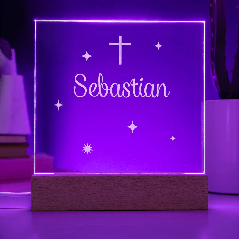 Engraved Christian baby acrylic plaque — baptism gift | The Faith World