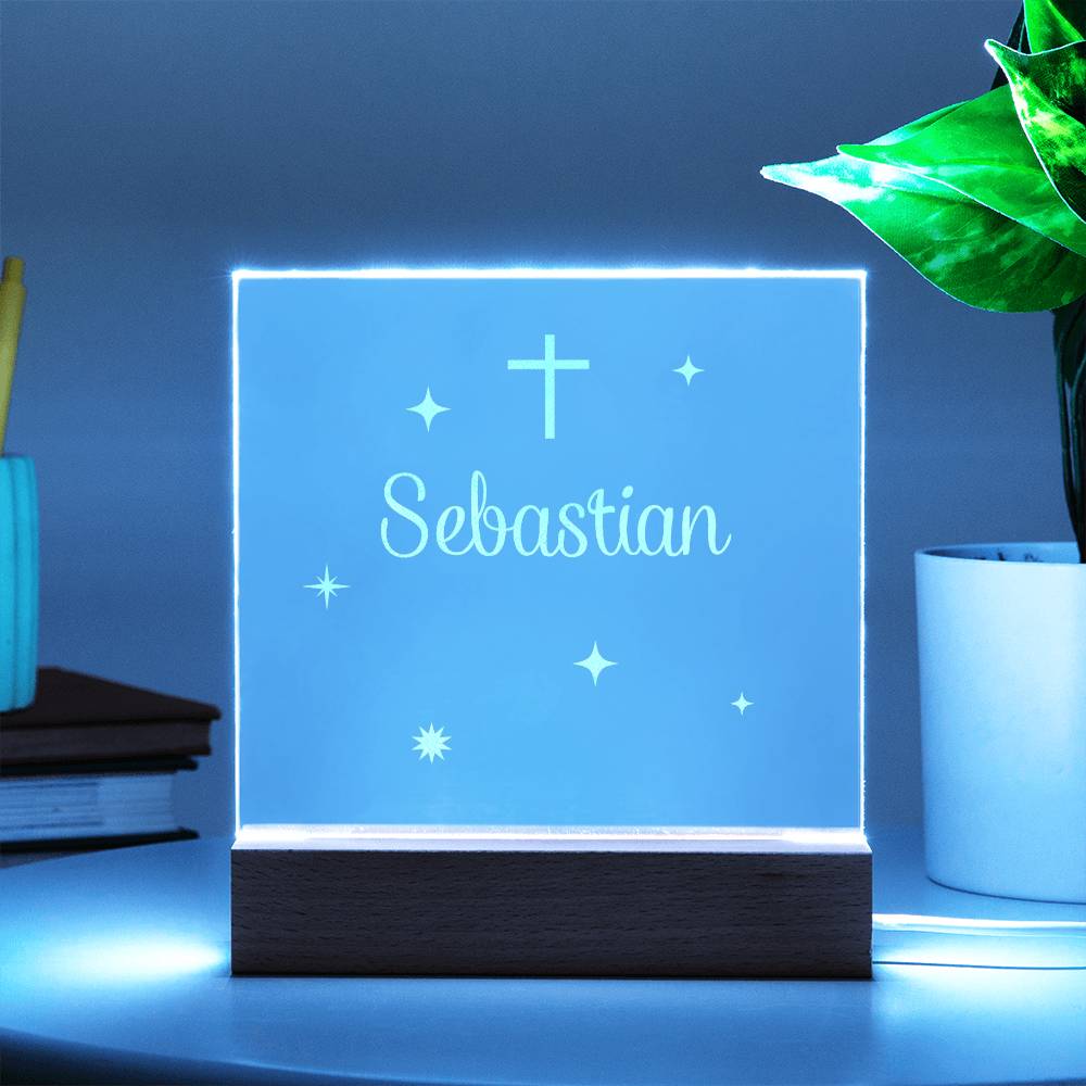 Engraved Christian baby acrylic plaque — baptism gift | The Faith World