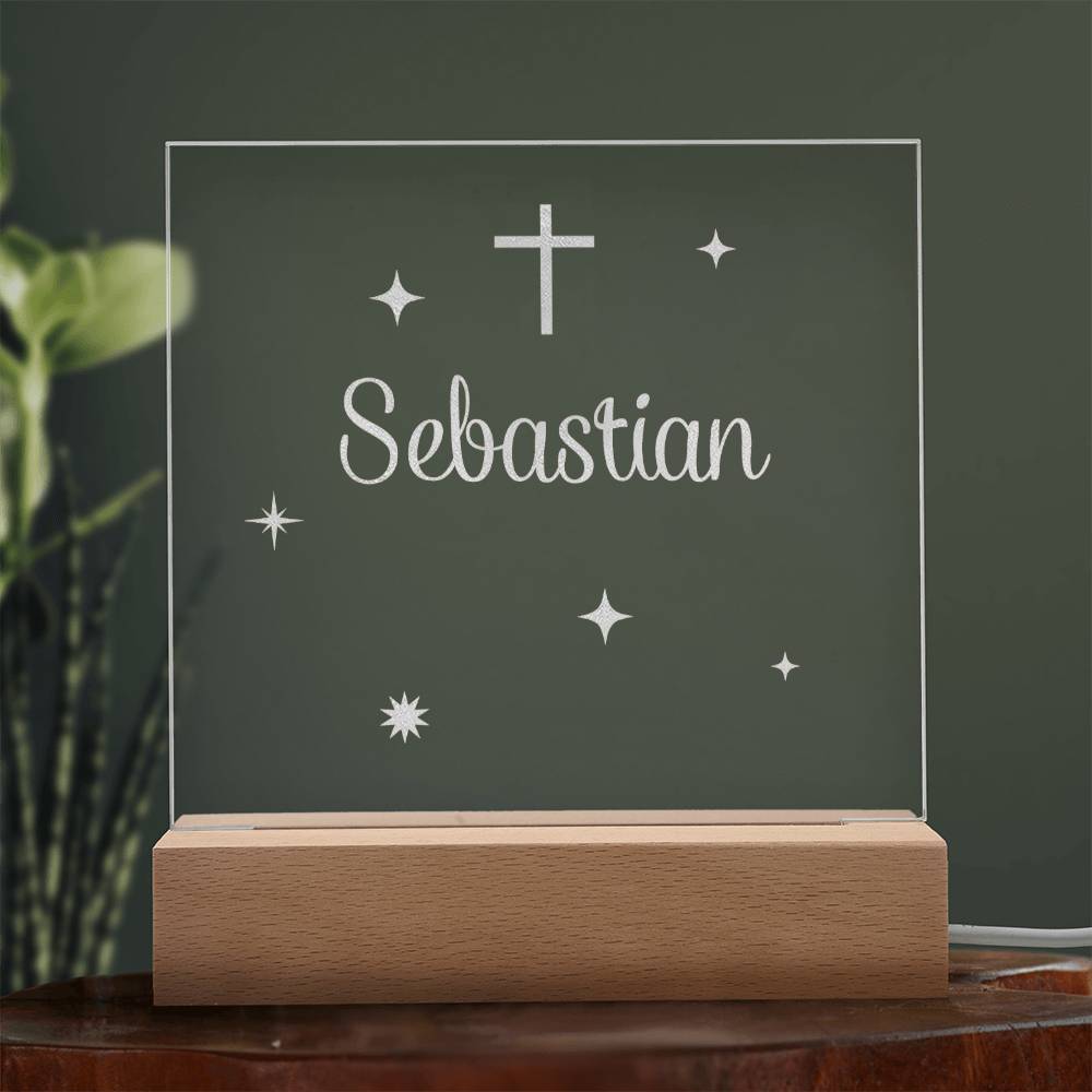 Engraved Christian baby acrylic plaque — baptism gift | The Faith World
