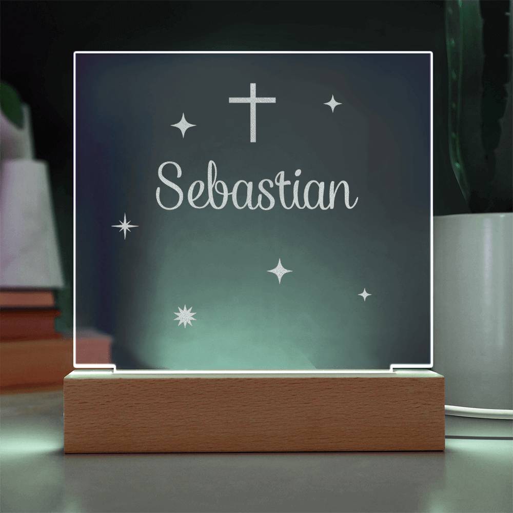 Engraved Christian baby acrylic plaque — baptism gift | The Faith World