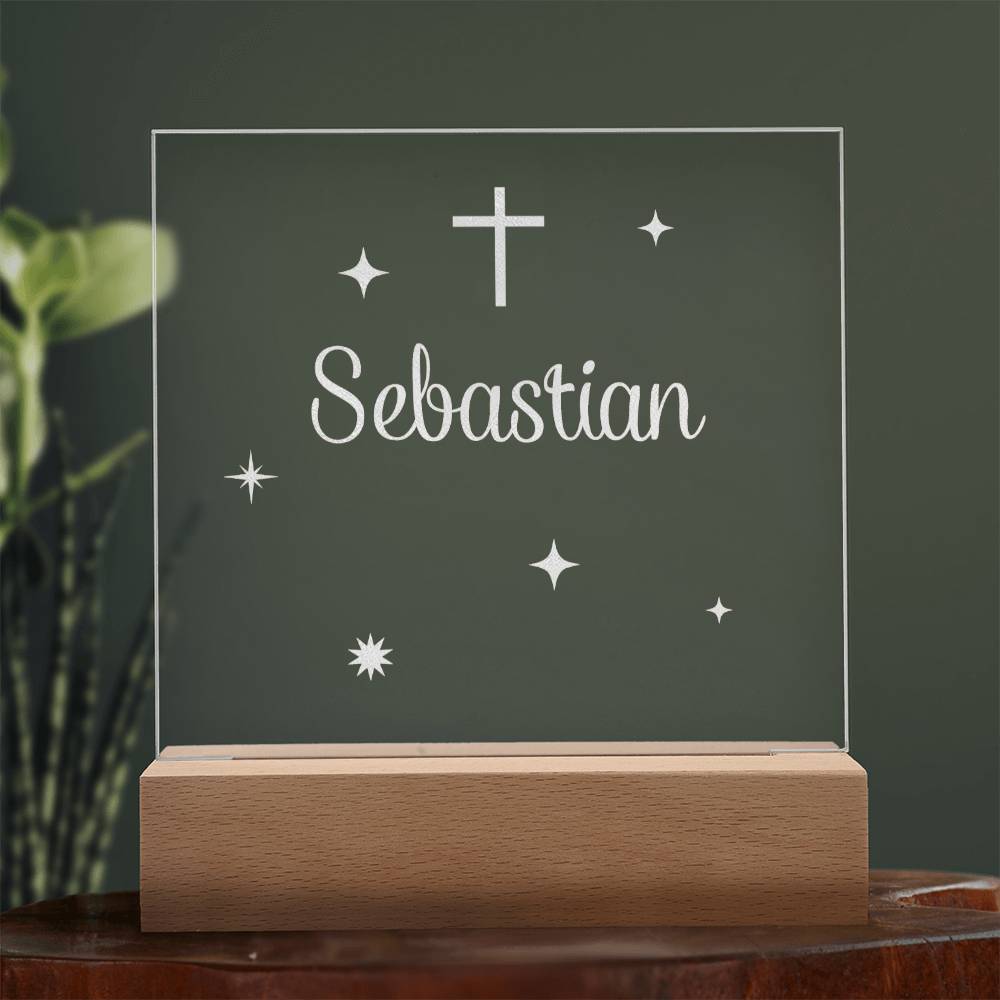Engraved Christian baby acrylic plaque — baptism gift | The Faith World