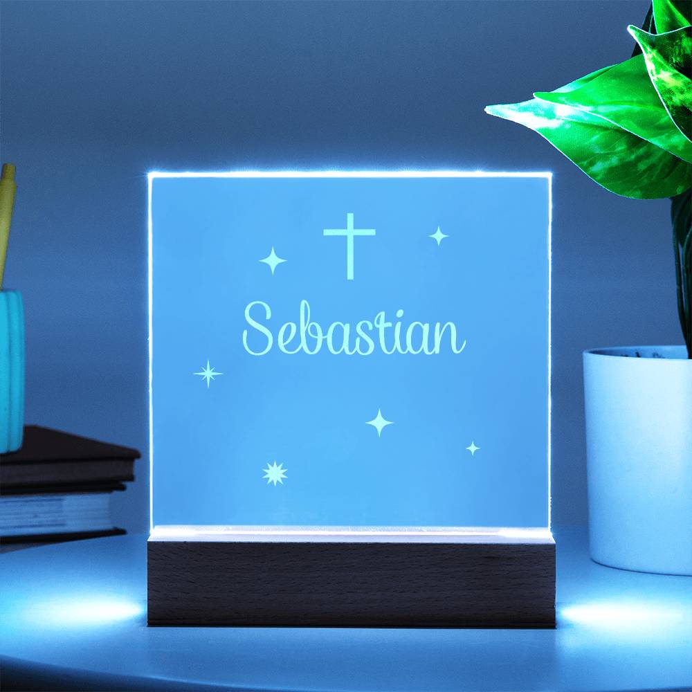 Engraved Christian baby acrylic plaque — baptism gift | The Faith World