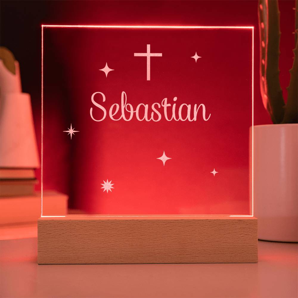 Engraved Christian baby acrylic plaque — baptism gift | The Faith World