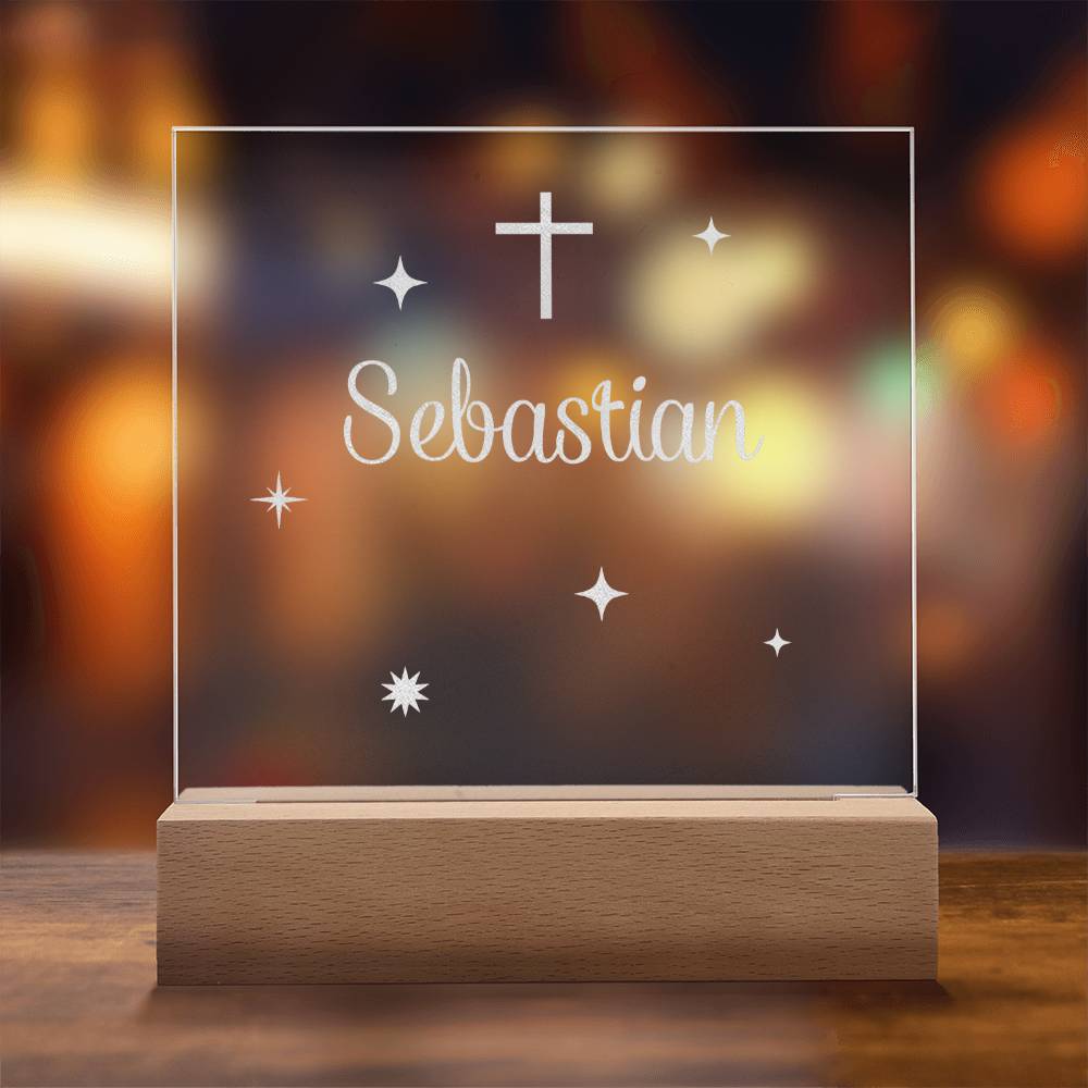Engraved Christian baby acrylic plaque — baptism gift | The Faith World