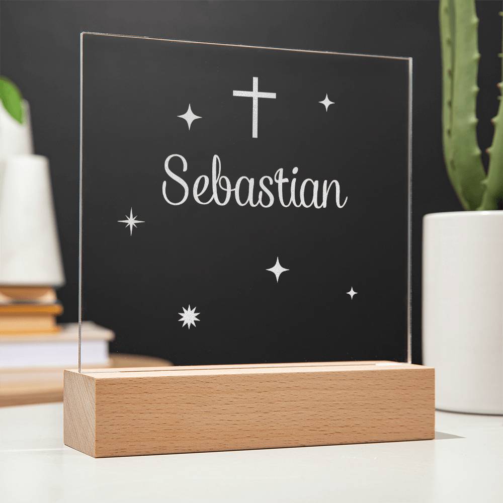 Engraved Christian baby acrylic plaque — baptism gift | The Faith World