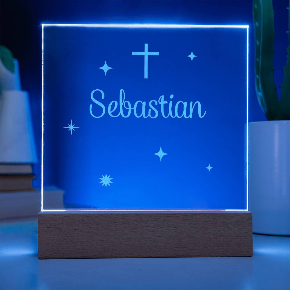 Engraved Christian baby acrylic plaque — baptism gift | The Faith World