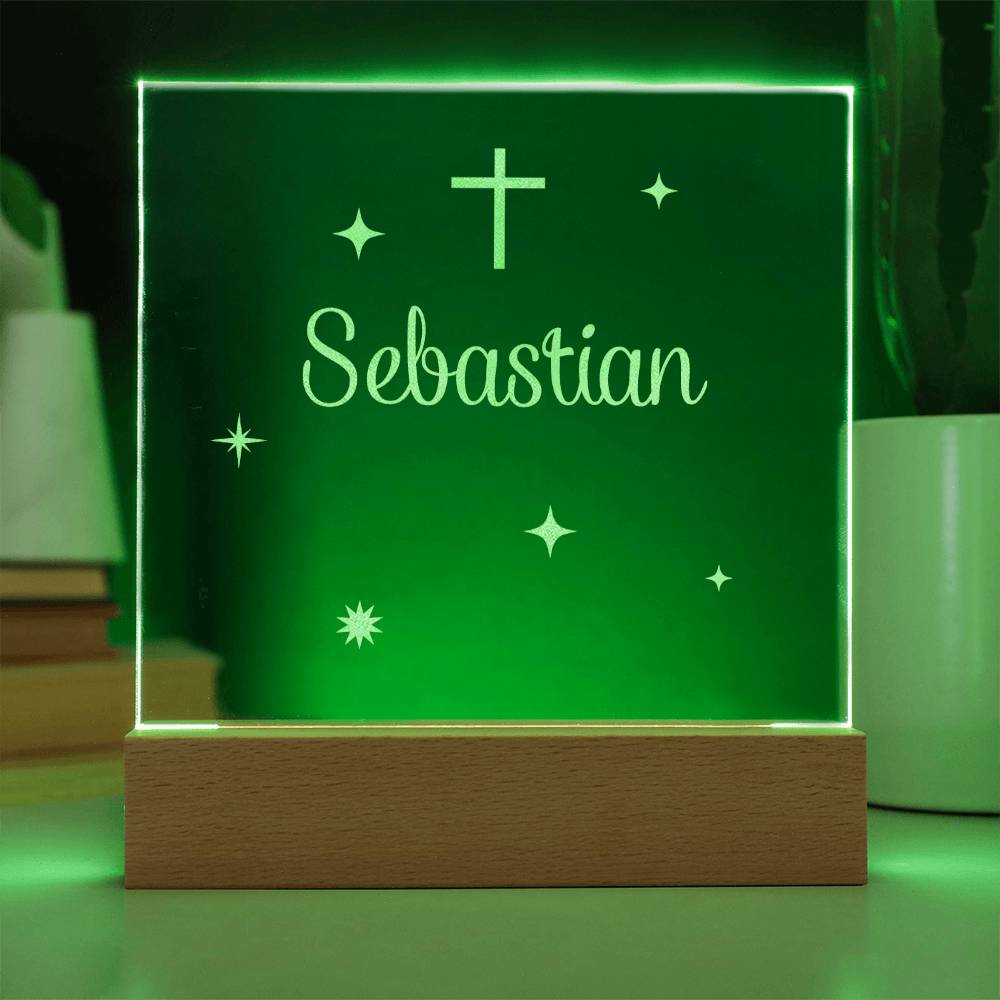 Engraved Christian baby acrylic plaque — baptism gift | The Faith World
