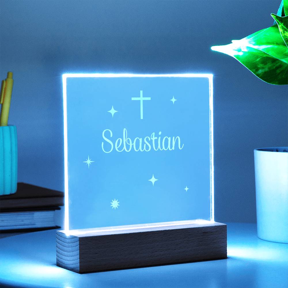 Engraved Christian baby acrylic plaque — baptism gift | The Faith World
