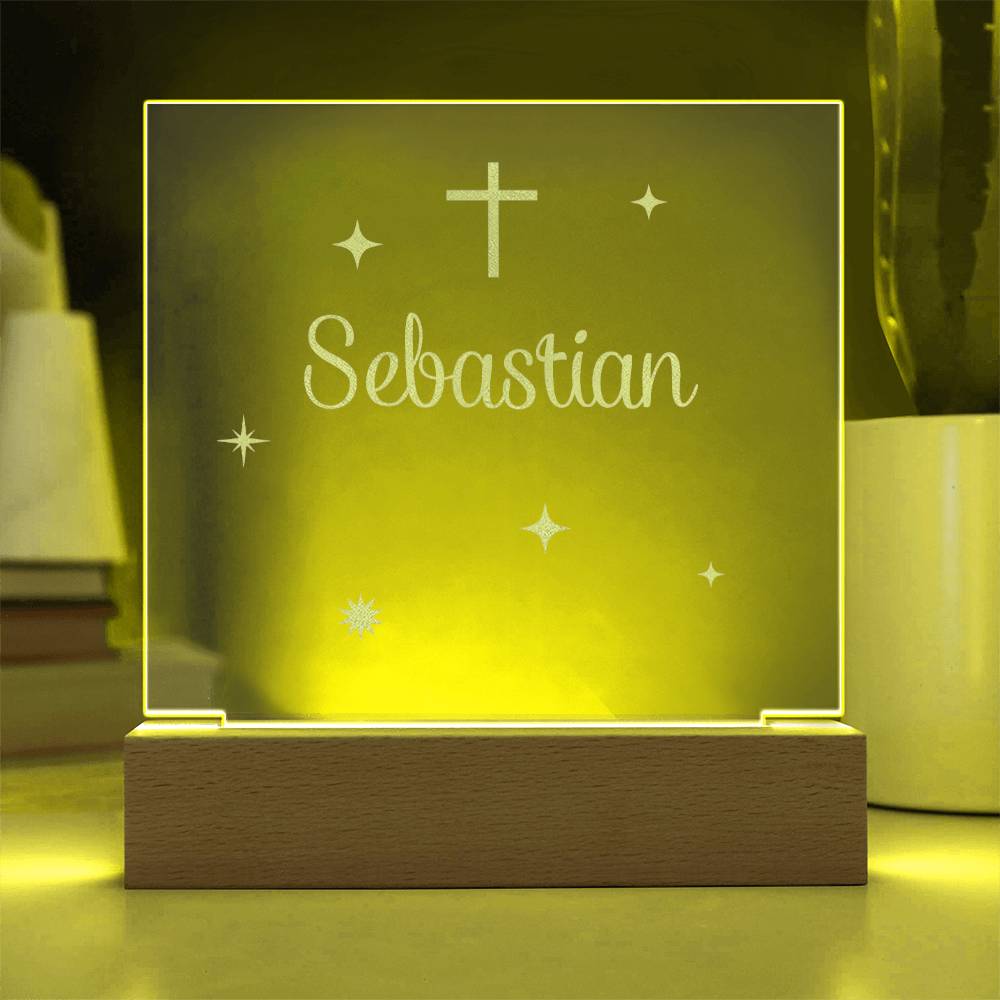 Engraved Christian baby acrylic plaque — baptism gift | The Faith World