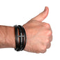 To My Son Cross Leather Bracelet