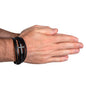 To My Son Cross Leather Bracelet
