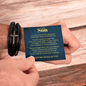 To My Son Cross Leather Bracelet