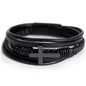 To My Son Cross Leather Bracelet