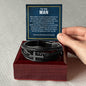 Men's cross leather bracelet — Christian gift for husband | The Faith World