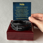 To My Son Cross Leather Bracelet