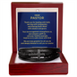Pastor Appreciation Cross Leather Bracelet