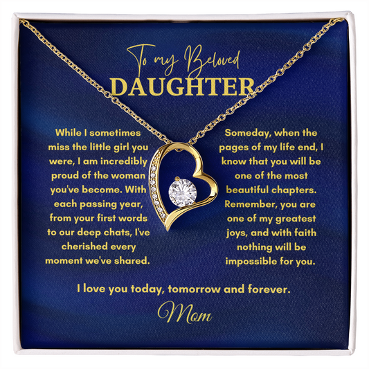 Forever Love heart crystal necklace for daughter — gift from mom or dad | The Faith World