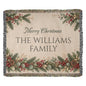 Personalized Christmas Woven Blanket Tapestry with Family Name