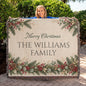 Personalized Christmas Woven Blanket Tapestry with Family Name