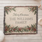 Personalized Christmas Woven Blanket Tapestry with Family Name