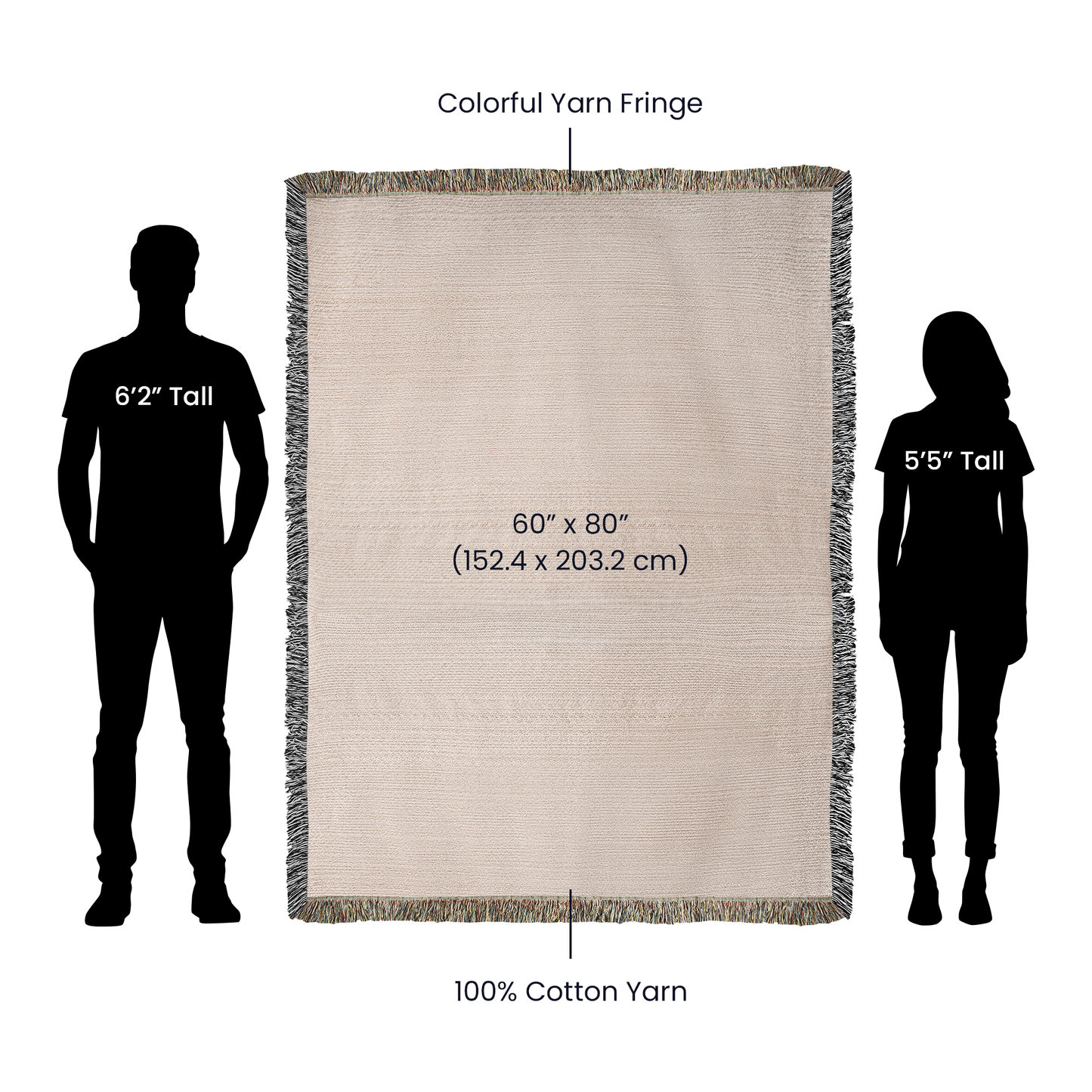 Personalized Christmas Woven Blanket – Custom Family Name Tapestry Throw, 100% Cotton Heirloom Gift