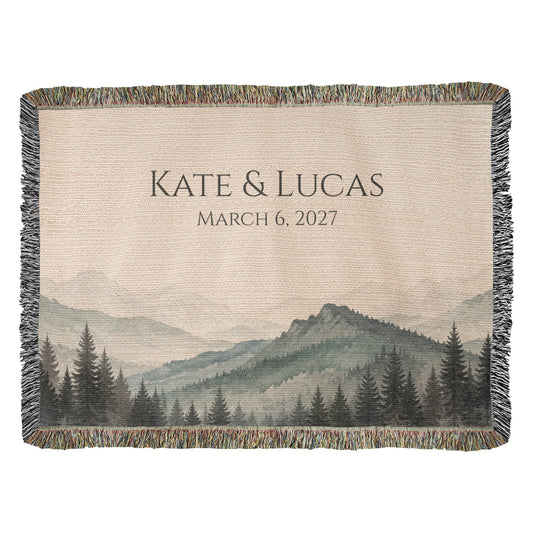 Mountain Peak Wedding Blanket — folded blanket product photo | Nordenzi