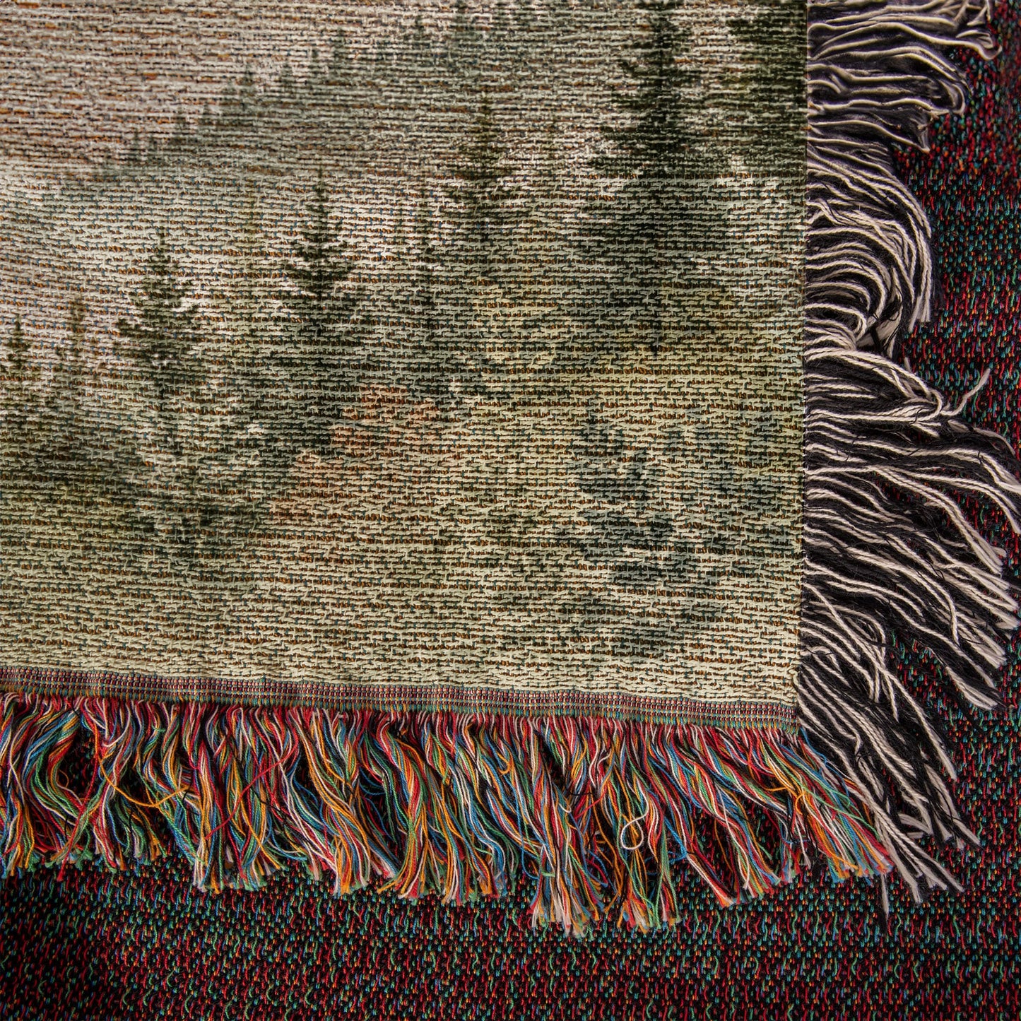 Misty Pine Forest Wedding Blanket – Personalized Gift with Names & Date