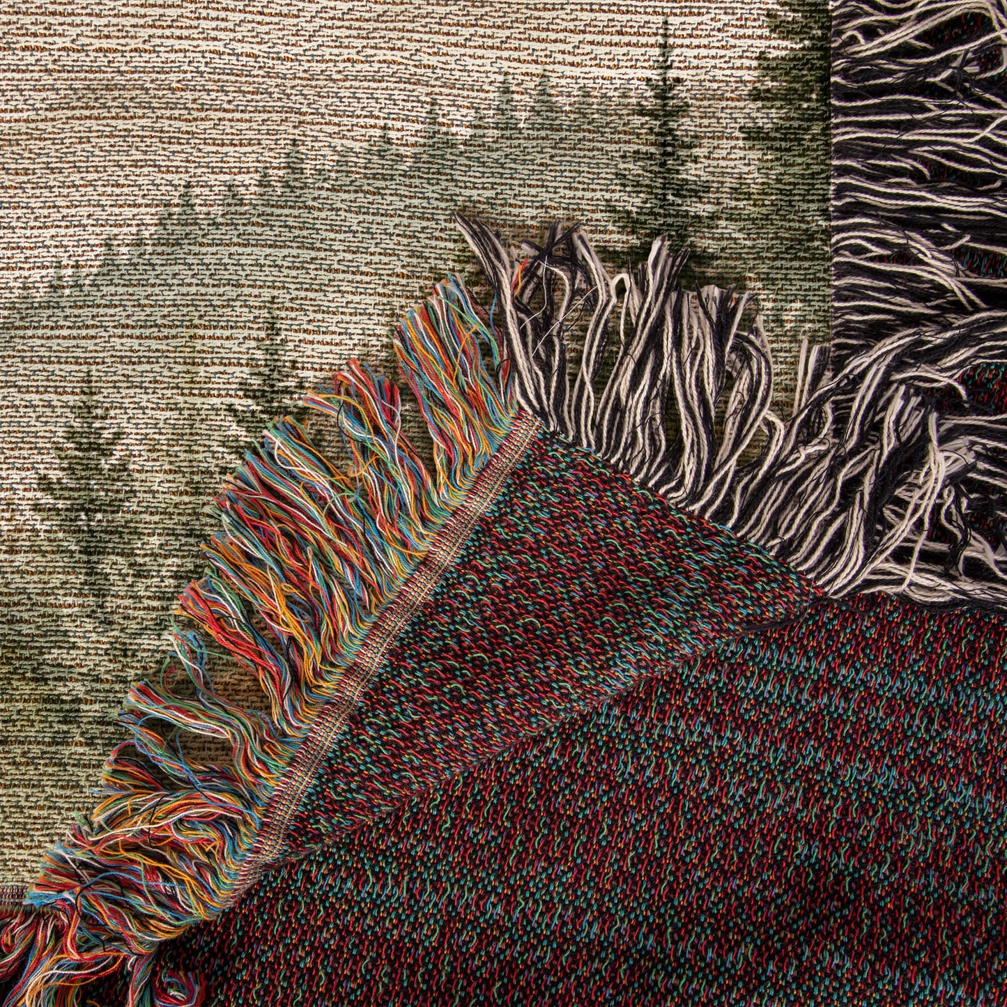 Misty Pine Forest Wedding Blanket – Personalized Gift with Names & Date