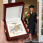 Graduation cap name necklace with mother's prayer — Christian gift for daughter from Mom | The Faith World