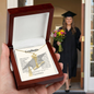 Graduate graduation cap name necklace with John 15:5 — Christian scripture gift for her | The Faith World