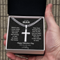 Valentine's Day Gift for Him – Engraved Cuban Link Cross Necklace