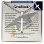 Graduate cross necklace with Cuban link chain and John 15:5 — Christian scripture gift for him | The Faith World