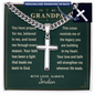 Engraved Cuban Chain Cross Necklace for Grandpa — Christian Faith Legacy Gift