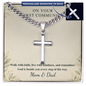 On Your First Communion – Cuban Link Chain Cross Necklace, Engraved Keepsake