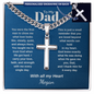 To My Dad Cuban chain cross necklace — With All My Heart personalized Christian gift | The Faith World