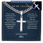 To My Grandpa — Cross Necklace with Cuban Link Chain | Christian Gift from Grandchildren