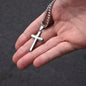 Personalized Cross Necklace for First Communion – Engraved Cuban Link Chain Gift for Boys