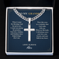 To My Grandpa — Cross Necklace with Cuban Link Chain | Christian Gift from Grandchildren