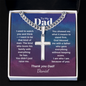 To My Dad Cuban Chain Cross Necklace | Thank You Dad | Personalized Gift from Son
