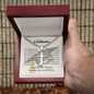 Dear Graduate cross necklace with Cuban link chain — Christian graduation gift for him | The Faith World