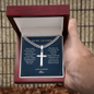 To My Grandpa — Cross Necklace with Cuban Link Chain | Christian Gift from Grandchildren