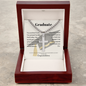 Graduate cross necklace with Cuban link chain and Proverbs 16:3 — Christian scripture gift for him | The Faith World