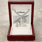 Dear Graduate cross necklace with Cuban link chain — Christian graduation gift for him | The Faith World