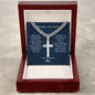 To My Grandpa — Cross Necklace with Cuban Link Chain | Christian Gift from Grandchildren