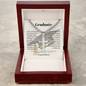 Graduate cross necklace with Cuban link chain and John 15:5 — Christian scripture gift for him | The Faith World