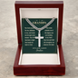 Engraved Cuban Chain Cross Necklace for Grandpa — Christian Faith Legacy Gift
