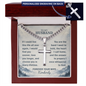 Gift for Husband – Personalized Cross Necklace with Cuban Chain, Anniversary Gift from Wife