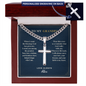To My Grandpa — Cross Necklace with Cuban Link Chain | Christian Gift from Grandchildren