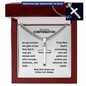 Confirmation Gifts for Boys – On Your Confirmation (Gifts of the Holy Spirit) Personalized Cross Necklace with Cuban Chain
